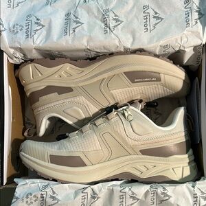 Tan Athletic Shoes with Supportive Sole and Versatile Design